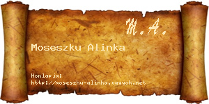 Moseszku Alinka névjegykártya